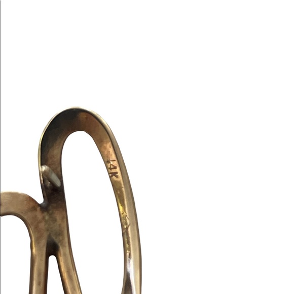 14k Yellow Gold Wishbone Earrings- Vintage - Picture 3 of 10